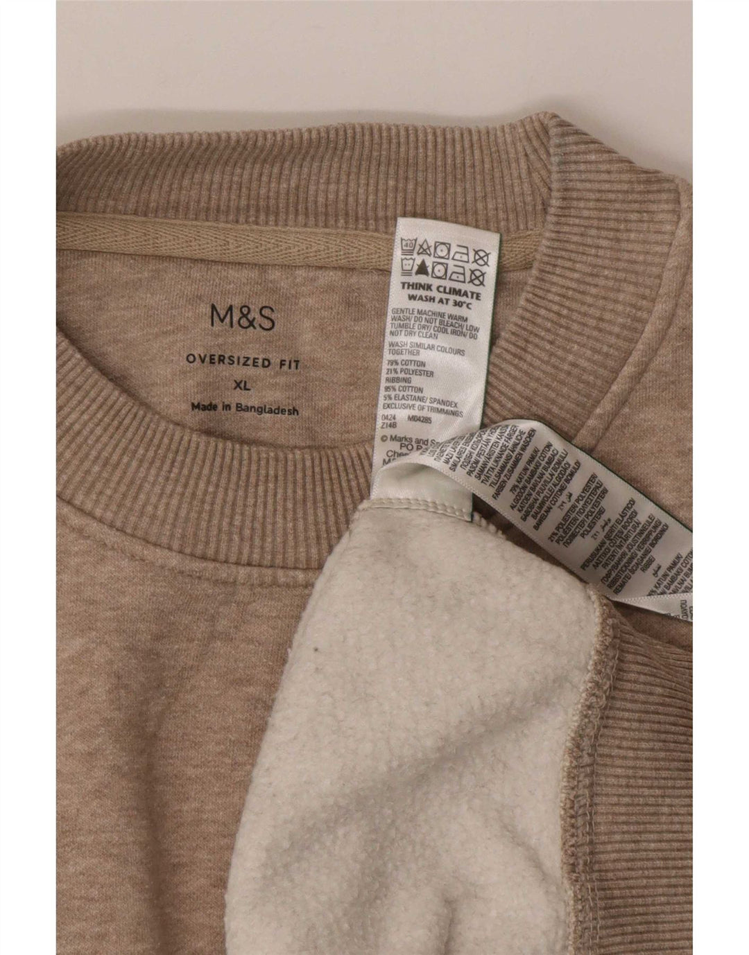Hanorac supradimensionat pentru bărbați Marks & Spencer, XL, bumbac cu pete gri