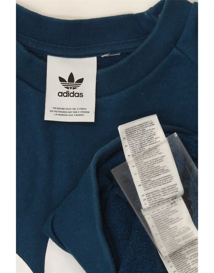 Hanorac grafic pentru bărbați Adidas Jumper, bumbac albastru mediu