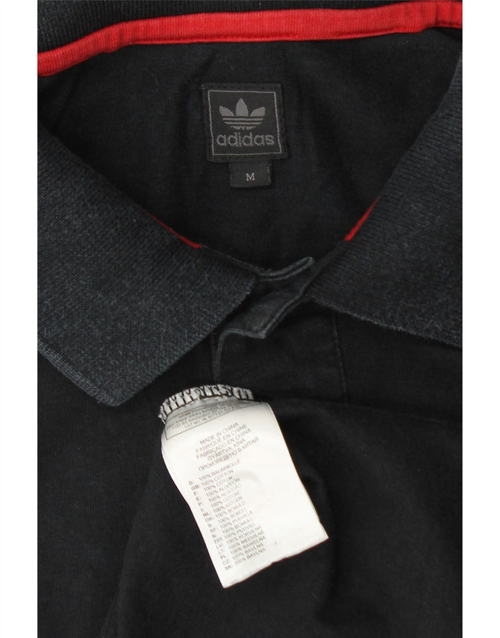 Tricou polo pentru bărbați Adidas, mediu negru, bumbac color bloc