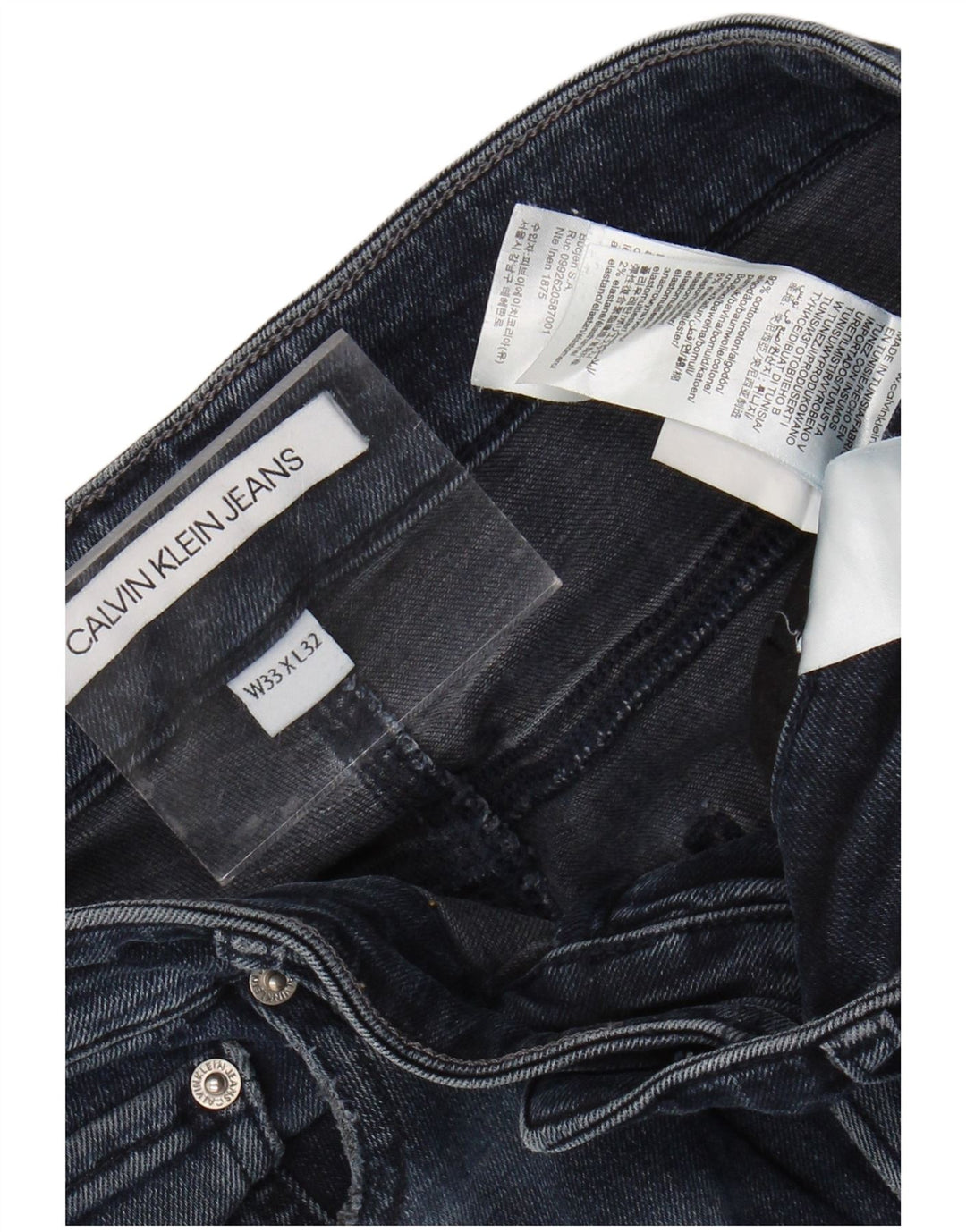 Blugi slim pentru bărbați CALVIN KLEIN W33 L32 bumbac bleumarin