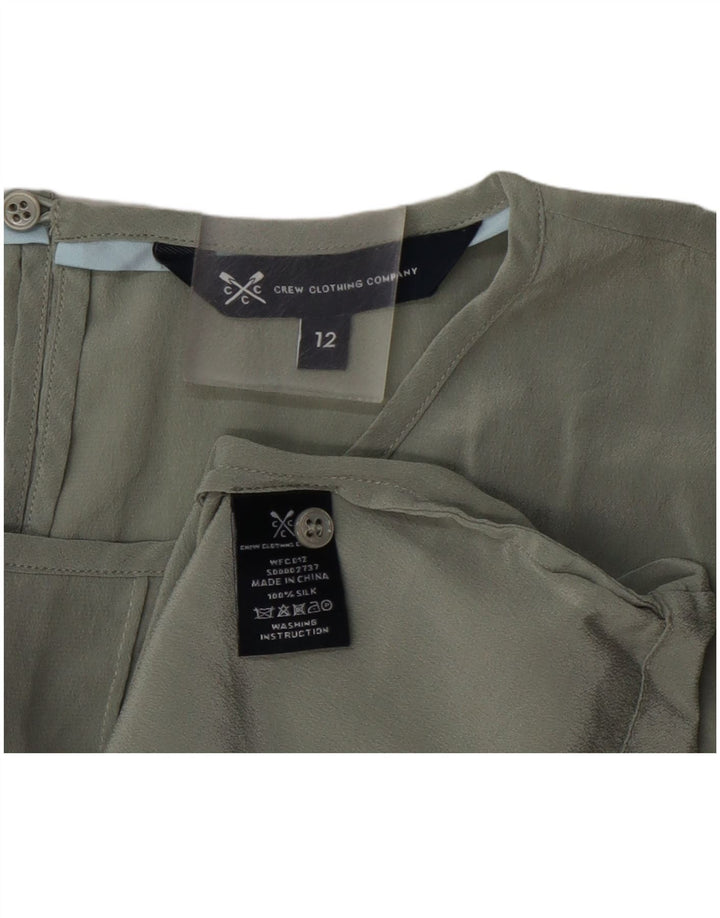 Crew Clothing Bluză pentru femei Top UK 12 Medium Green Silk