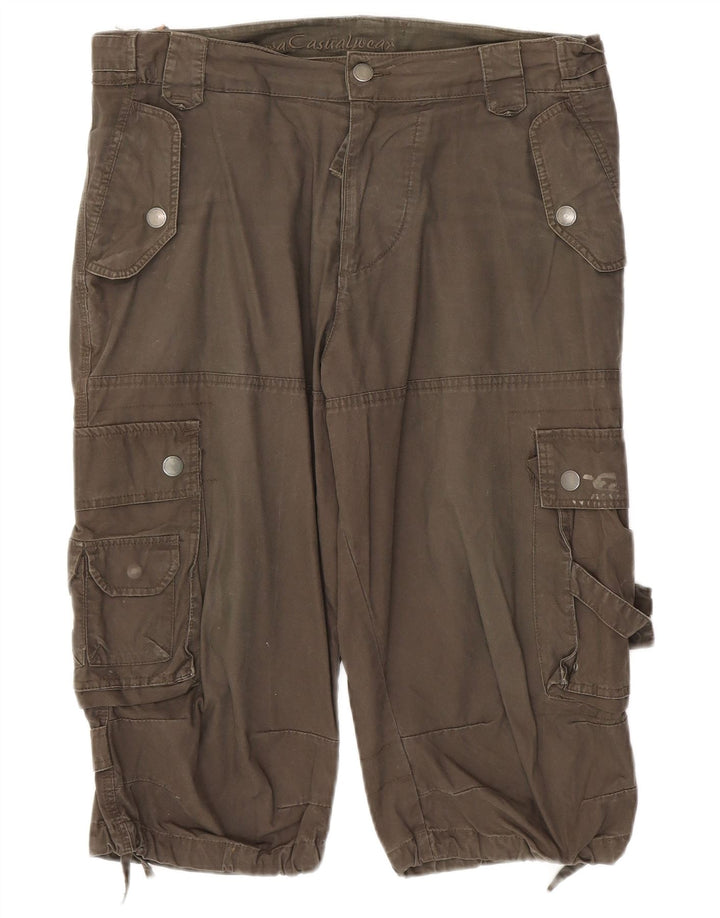 Pantaloni scurți cargo pentru bărbați Zara EU 42 Large W32 Khaki Bumbac