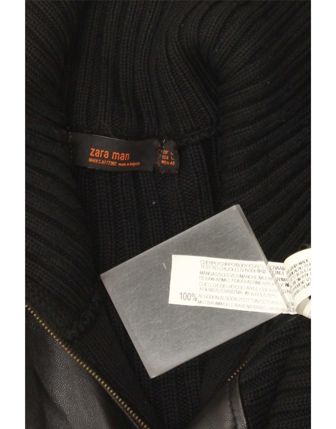 Pulover cardigan pentru bărbați Zara, mare, negru, bumbac