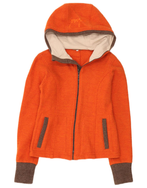 Cardigan vintage cu glugă pentru femei UK 14 Medium Orange Colorblock
