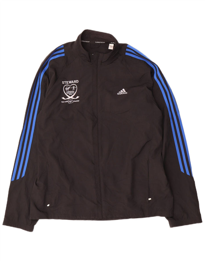 Jachetă de ploaie grafică Adidas pentru bărbați UK 40, mare, negru, poliester