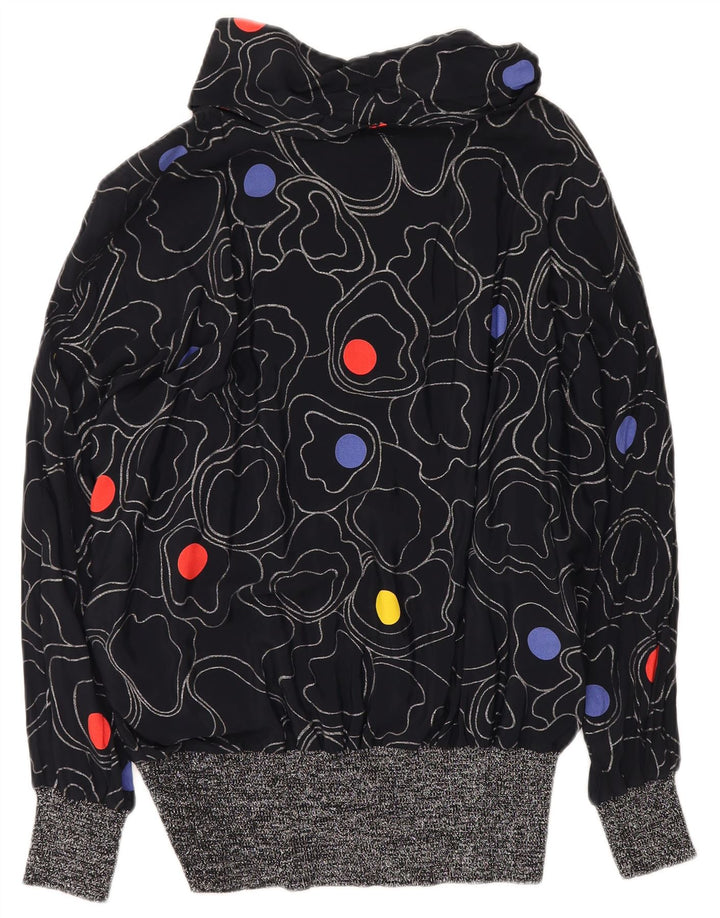 VINTAGE Bluză supradimensionată pentru femei cu model abstract EU 40 Medium Negru