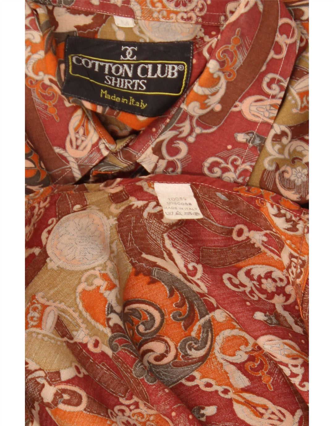 Cămașă pentru bărbați Cotton Club Maro mediu Floral Vâscoză
