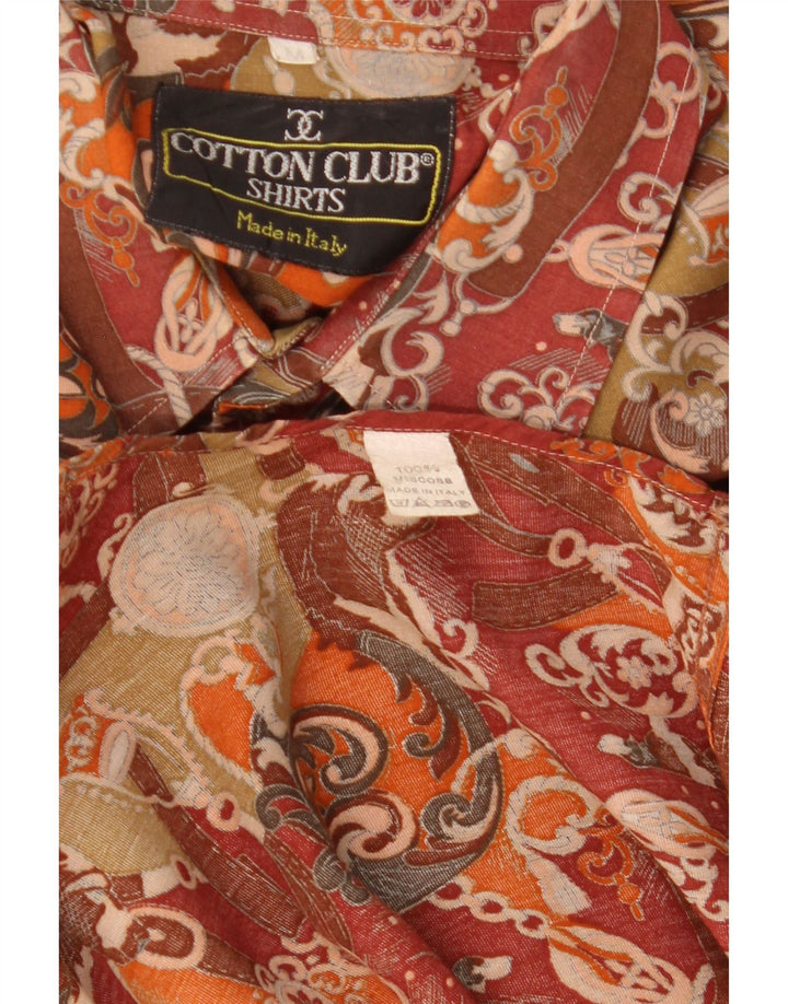Cămașă pentru bărbați Cotton Club Maro mediu Floral Vâscoză