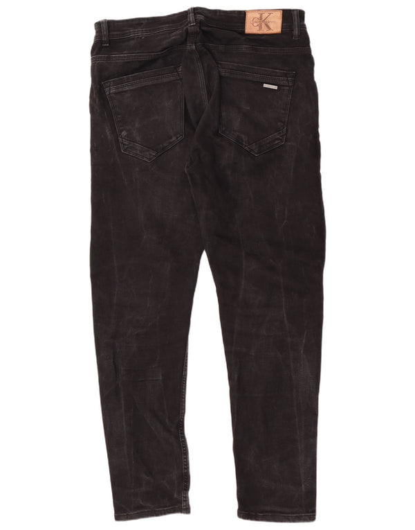 Blugi slim pentru bărbați Calvin Klein W35 L29 bumbac negru