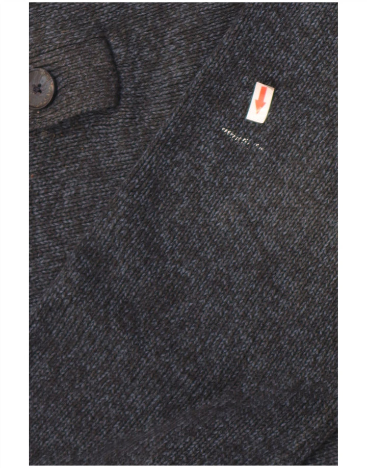 Pulover pentru bărbați Marks & Spencer, cu nasturi, cu gât, mare, albastru marin pete