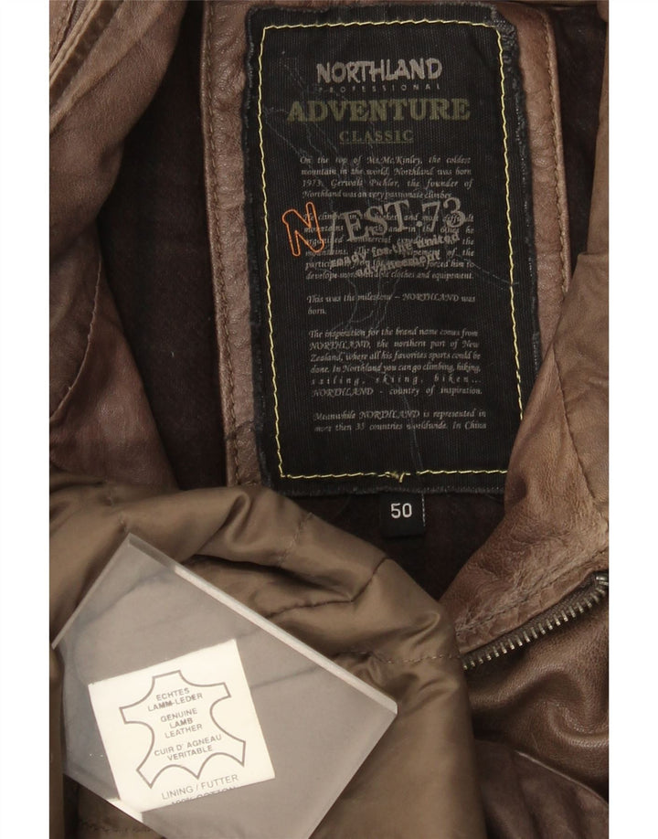 Jachetă din piele pentru bărbați North Land IT 50 din piele maro mare