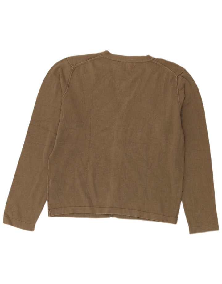 Pulover cardigan pentru bărbați Zara, bumbac mare kaki