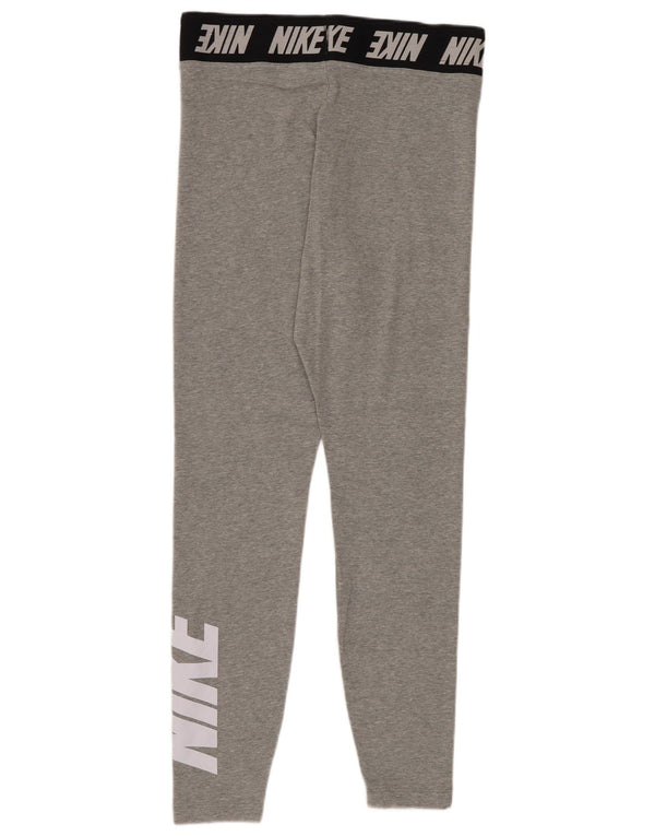 Leggings grafic Nike pentru femei UK 12, bumbac color bloc, gri mediu