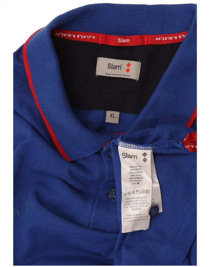 Tricou polo cu grafic Slam pentru bărbați XL, bumbac, albastru