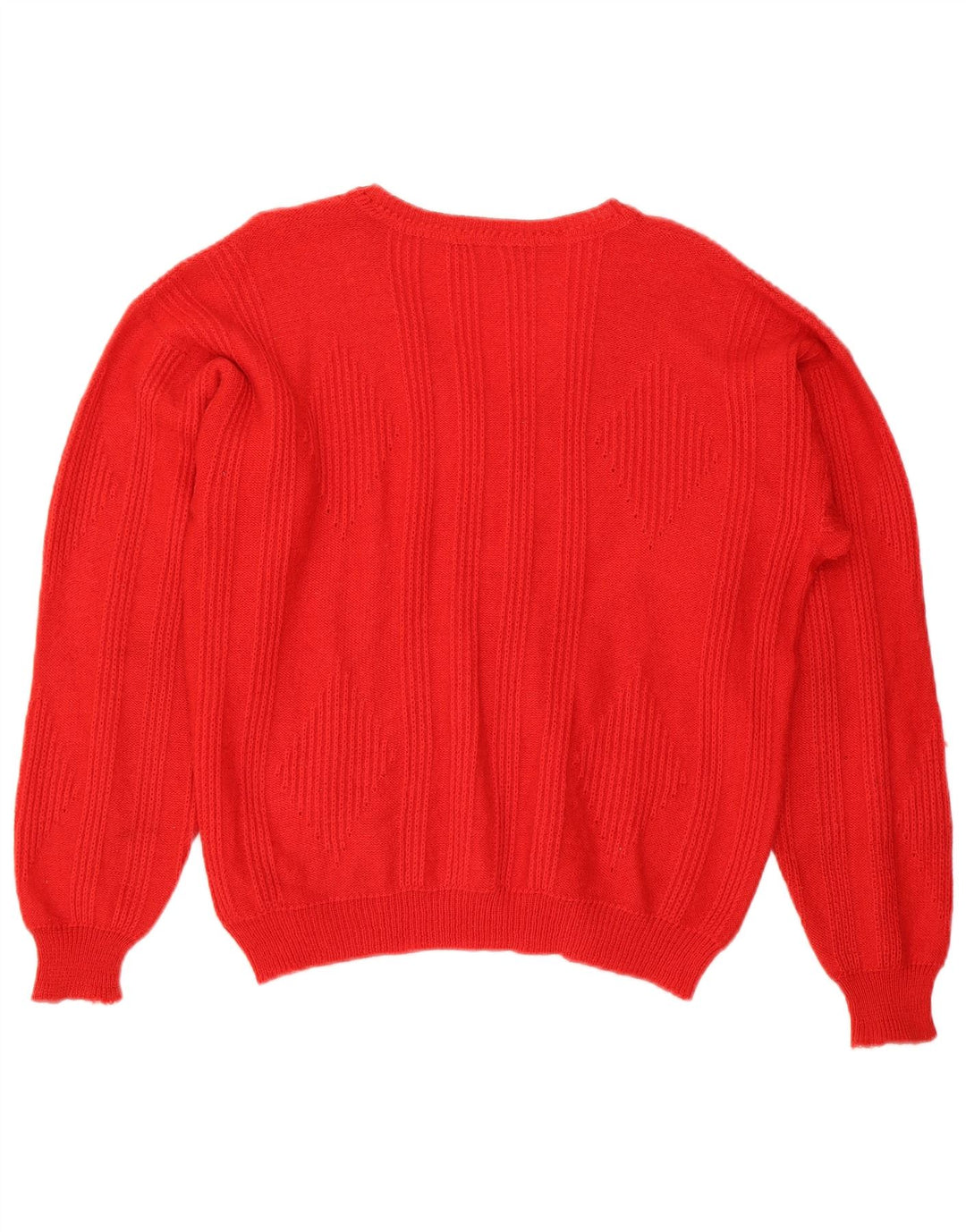 VINTAGE Womens V-Neck Jumper Sweater UK 16 Large Red
