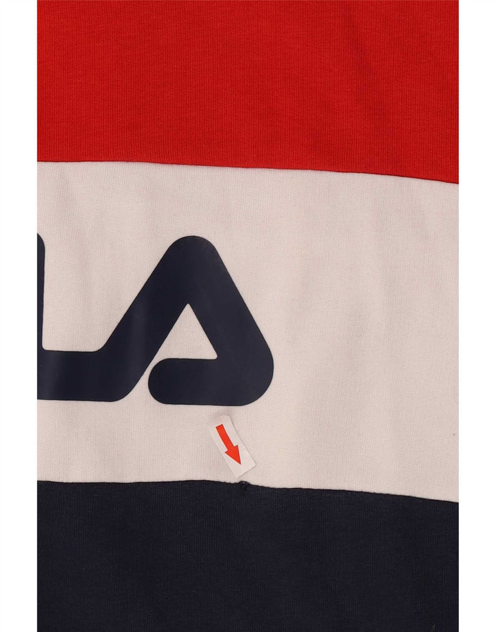Pulover cu grafic supradimensionat pentru femei Fila, UK 10, roșu mic Colorblock