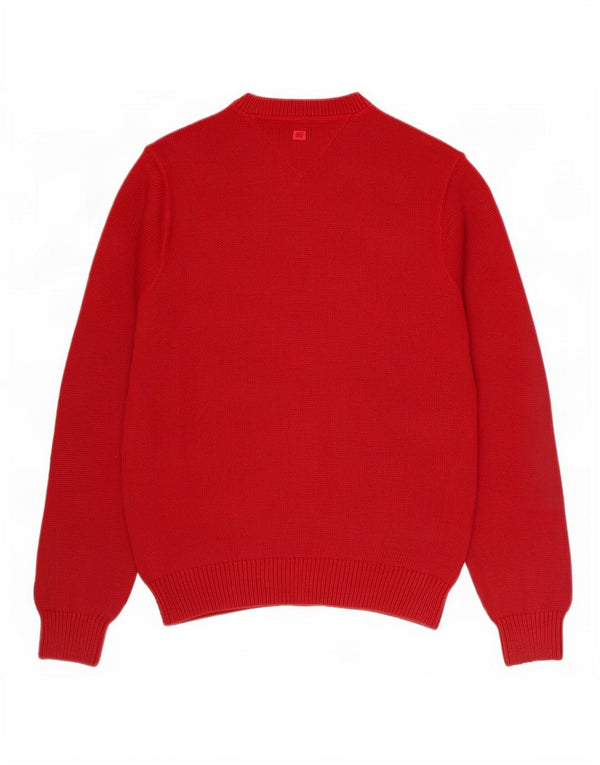 Pulover Tommy Hilfiger pentru bărbați, cu gât roșu, bumbac XS