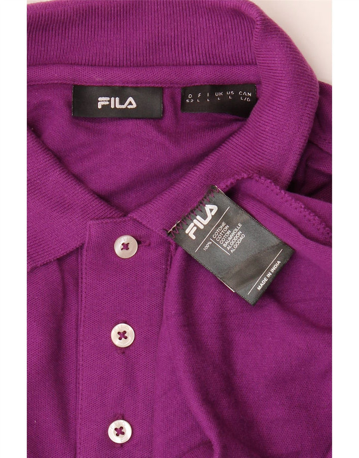 Cămașă polo pentru bărbați FILA din bumbac mov mare