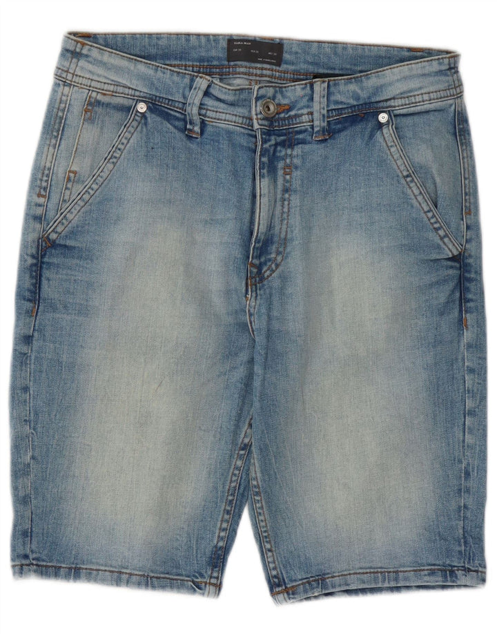 Pantaloni scurți din denim pentru bărbați Zara EU 38 Small W30 Bumbac albastru