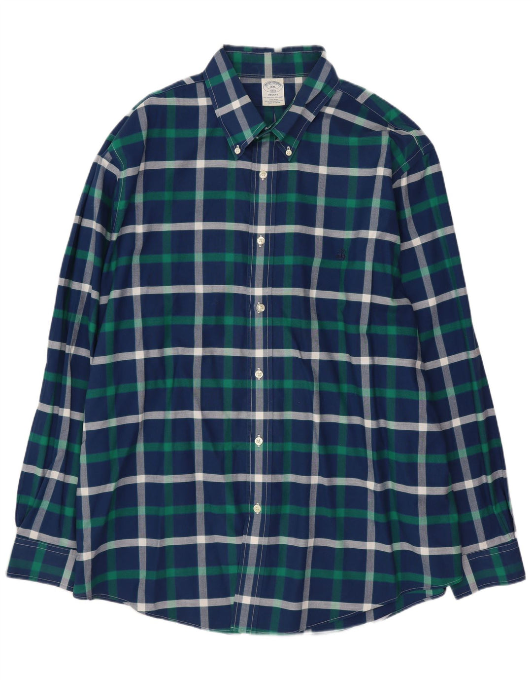 Cămașă Regent pentru bărbați Brooks Brothers 2XL, bumbac cu carouri albastre