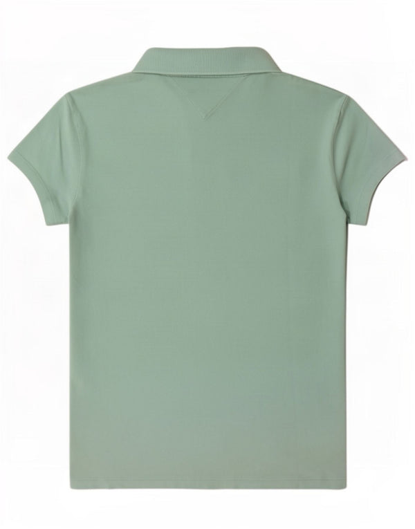 Cămașă polo Tommy Hilfiger pentru femei Slim Fit UK 12 Turcoaz mediu