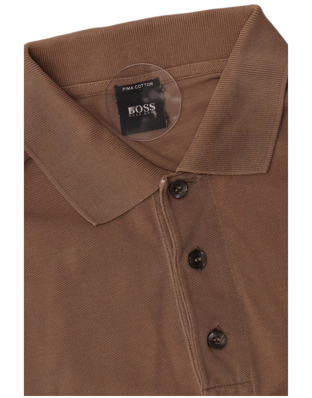 Tricou polo pentru bărbați Hugo Boss, bumbac maro mic