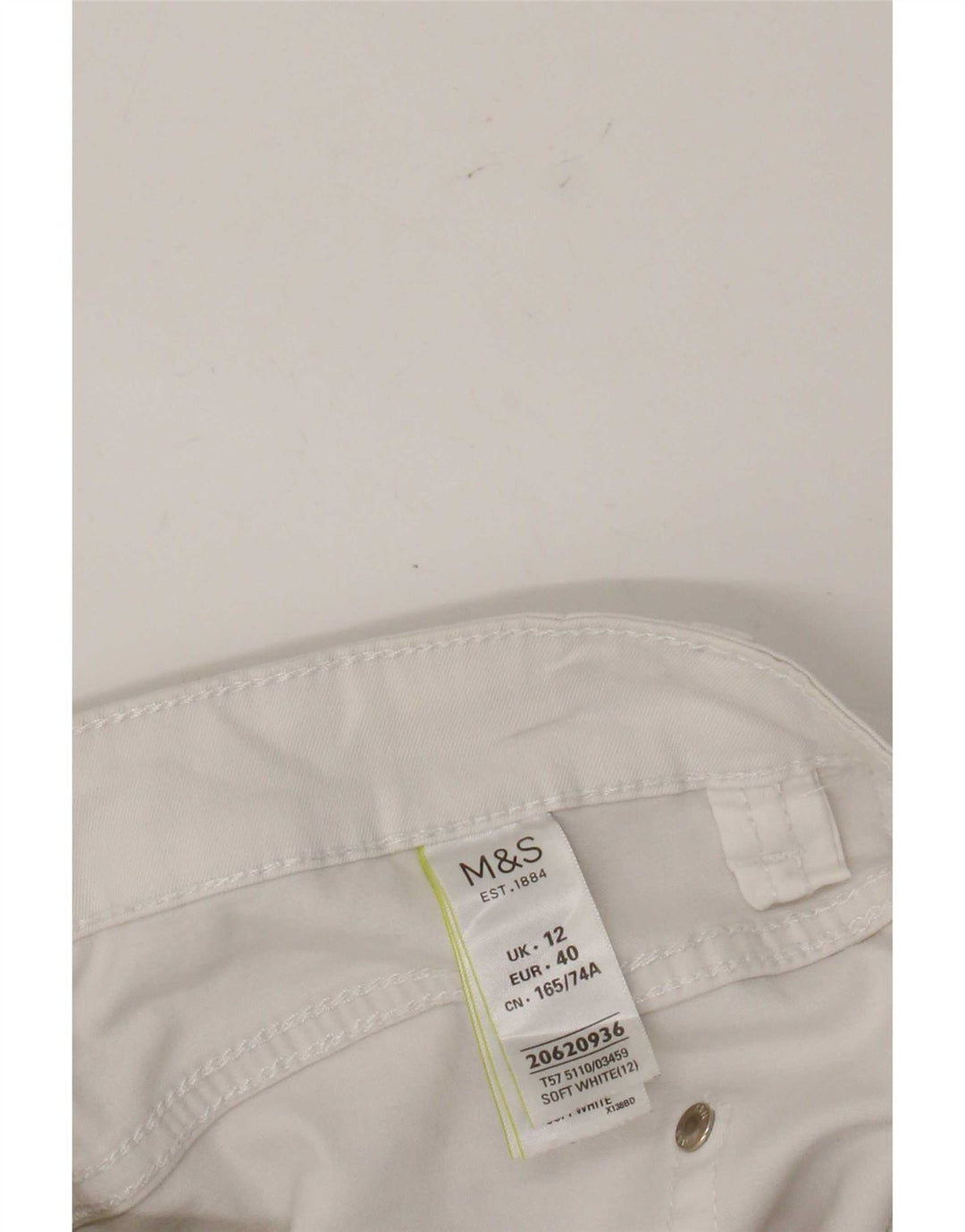 Pantaloni Capri pentru femei Marks & Spencer UK 12 Medium W32 L21 Alb