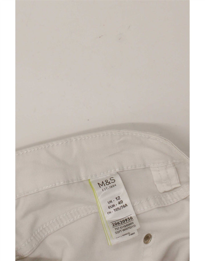 Pantaloni Capri pentru femei Marks & Spencer UK 12 Medium W32 L21 Alb