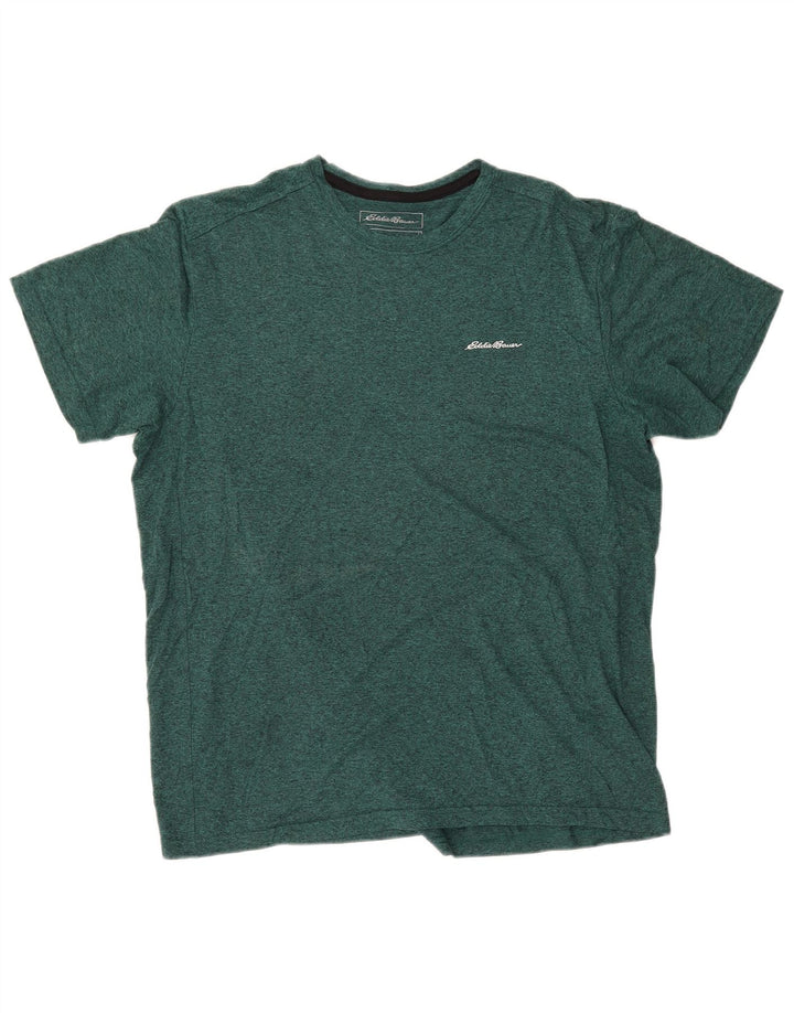 Tricou Eddie Bauer pentru bărbați, cu croiala normală. Top mare din poliester pătat verde
