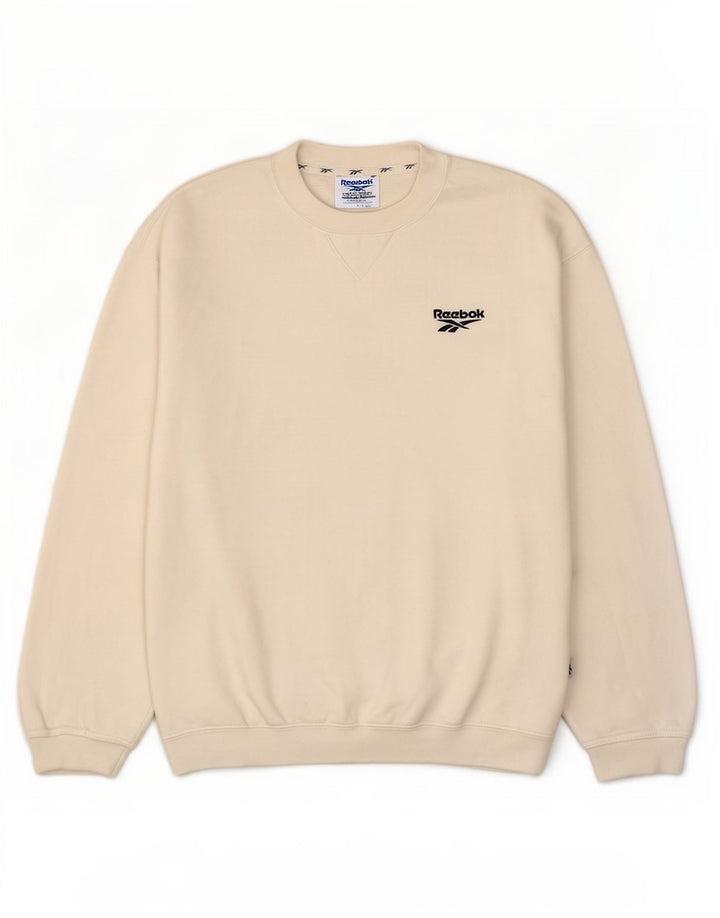 Hanorac pentru bărbați Reebok Jumper mic, alb, bumbac