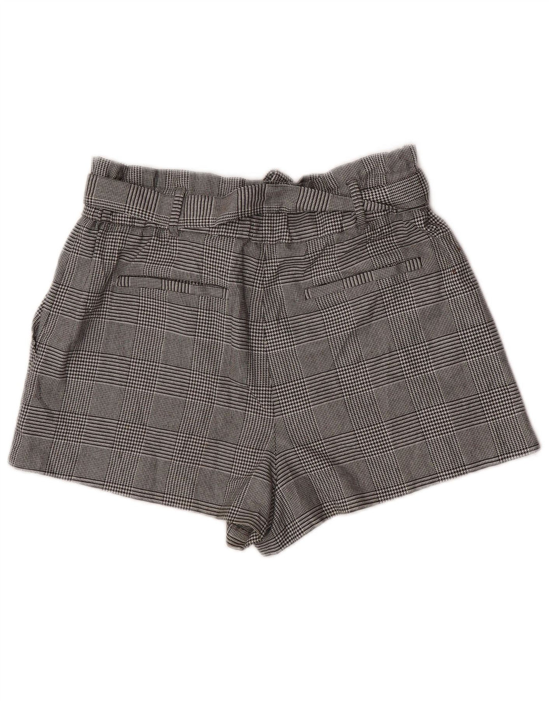 Pantaloni scurți chino cu talie înaltă Zara pentru femei, mari W30, poliester cu picior de găină gri