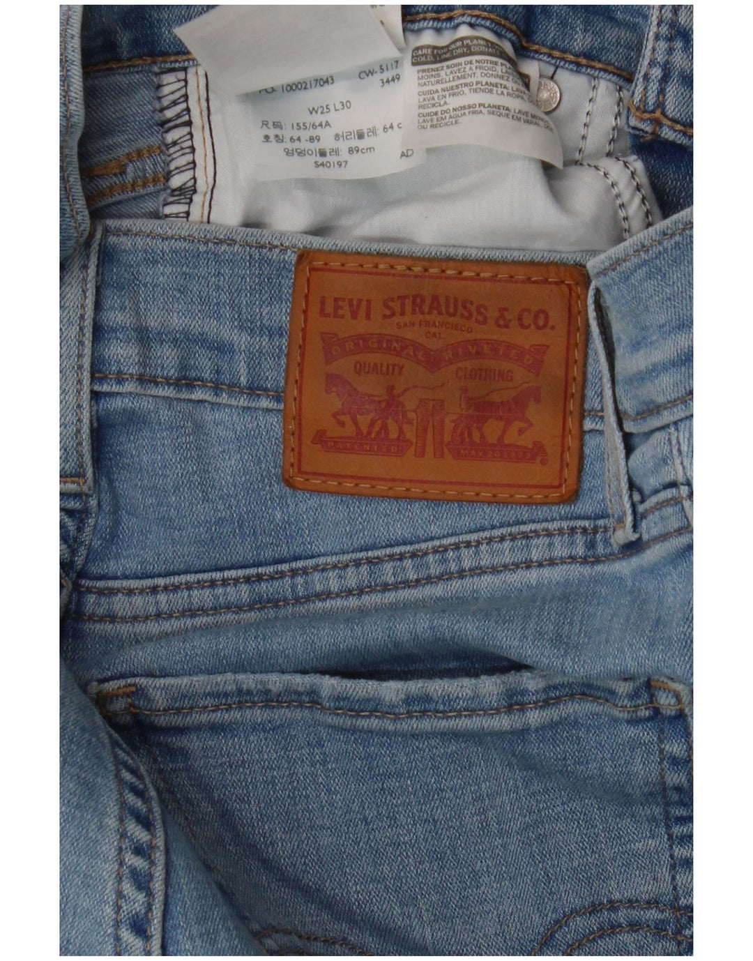 Blugi super skinny pentru damă LEVI'S Mile High W25 L30 bumbac albastru
