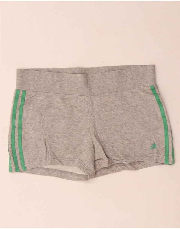 Pantaloni scurți sport grafic Adidas pentru femei UK 14, bumbac cu pete gri medii