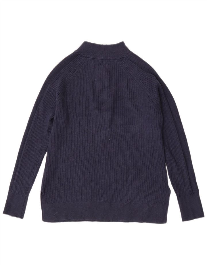 Pulover pentru femei Marks & Spencer, cu fermoar, cu gât, UK 10 Mic, bleumarin