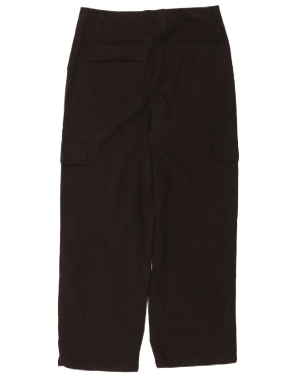 Pantaloni tăiați drept cargo pentru femei Zara Mici L26 L25 Bumbac negru