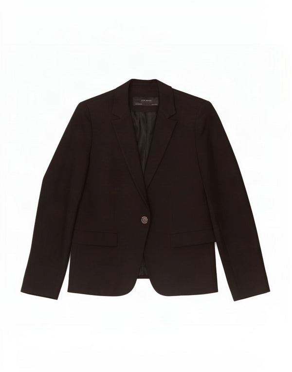 Blazer pentru femei Zara cu 1 nasture, UK 10, bumbac negru mic