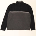 Pulover pentru bărbați Eddie Bauer, cu fermoar, cu gât, bumbac mare, negru, bloc de culoare
