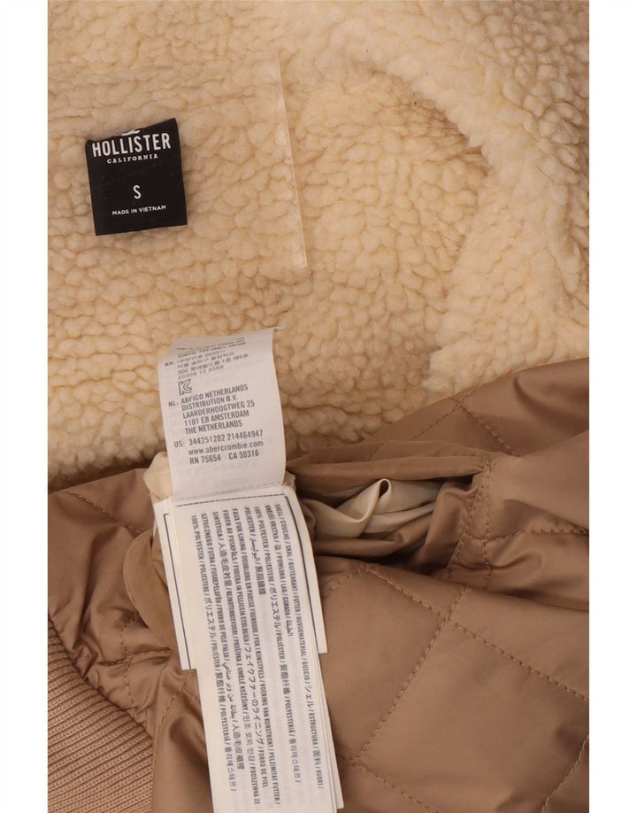 Jachetă matlasată cu glugă pentru femei HOLLISTER UK 10 Small Beige Poliester