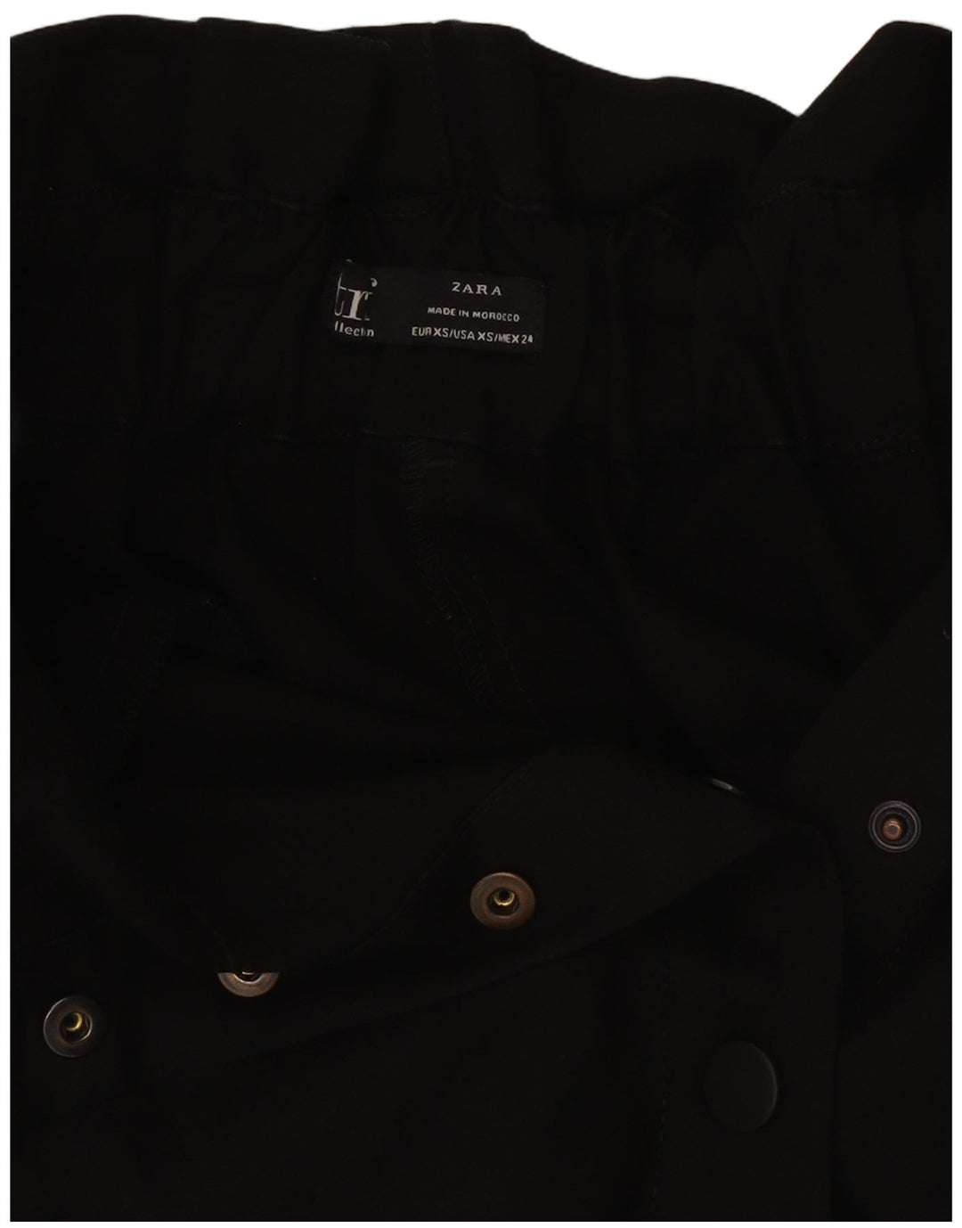 Fusta mini cu talie înaltă pentru femei Zara XS W24 Poliester negru
