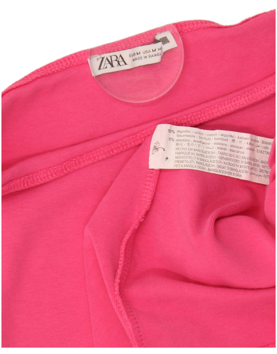 Rochie pentru femei ZARA UK 12, bumbac roz mediu