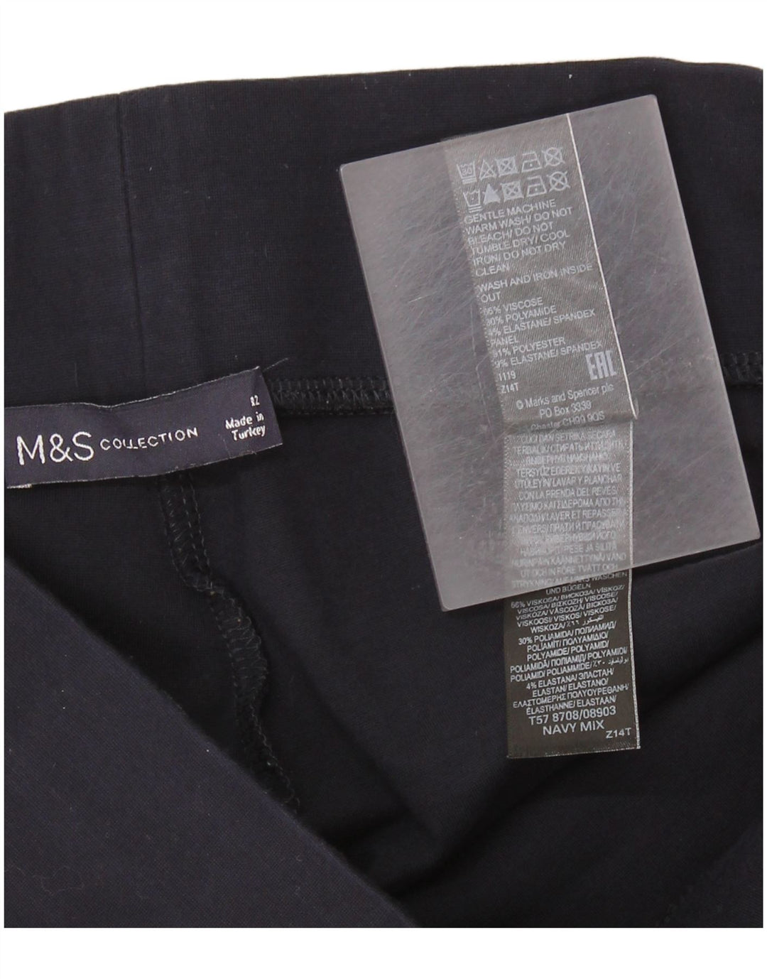 MARKS & SPENCER Leggings pentru femei UK 12 Mediu Bleumarin Viscoză Colorblock