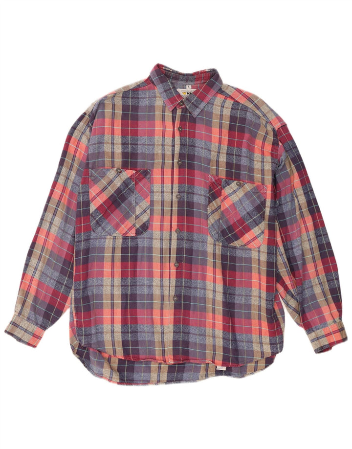 Cămașă de flanel pentru bărbați POP 84, bumbac cu carouri multicolore