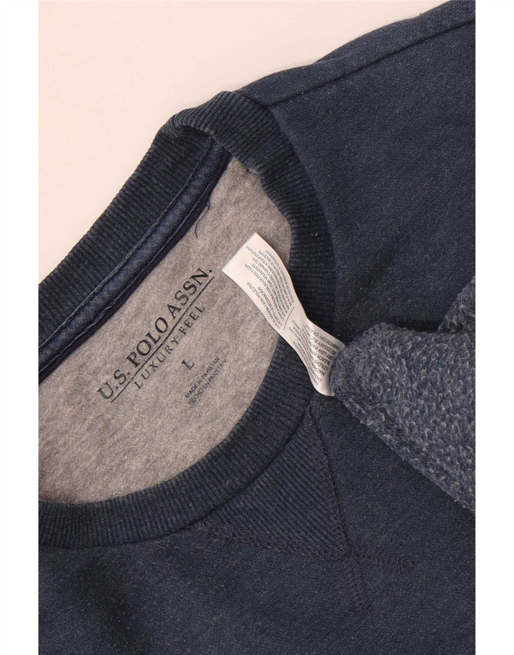 U.S. Polo Assn. Pulover pentru bărbați, mare, albastru, bumbac