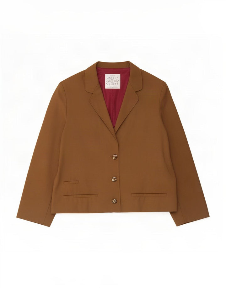 Sacou Benetton pentru femei cu 3 nasturi, UK 16, kaki mare