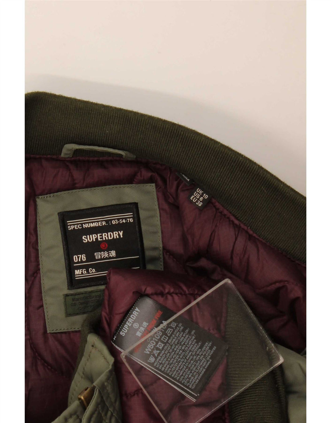 Jachetă de zbor supradimensionată pentru femei Superdry MA-1 UK 10 Small Khaki Colorblock