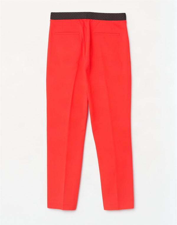 Pantaloni tăiați pentru femei Zara, mari L30 L26, bumbac color bloc roșu