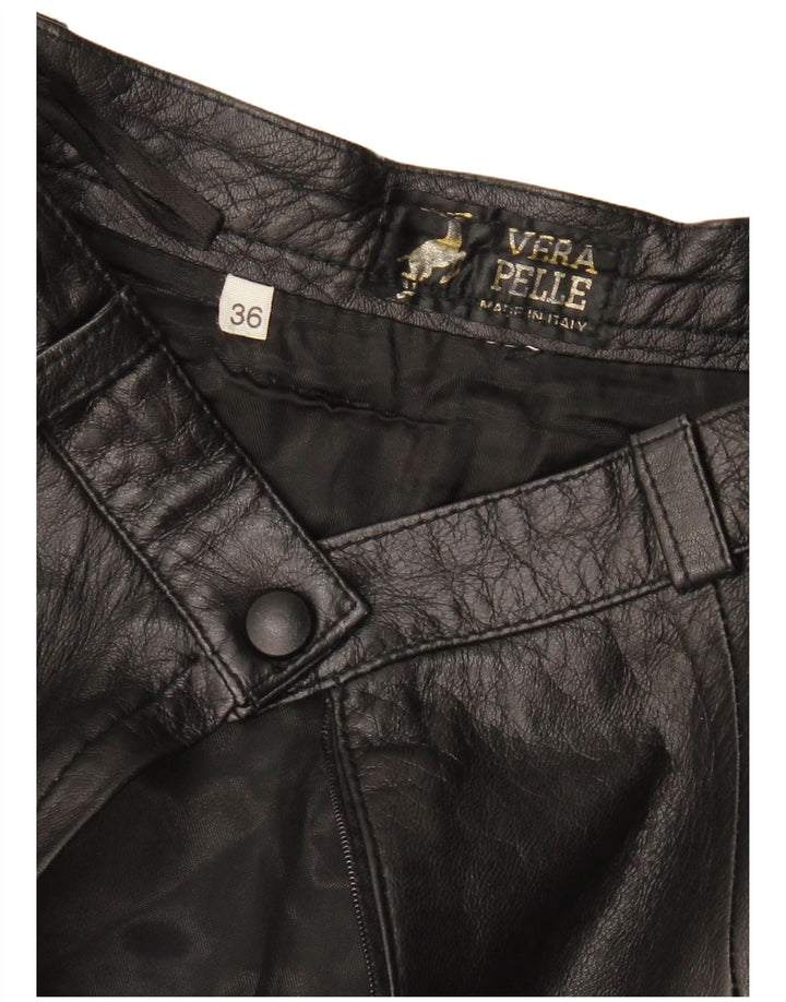 Fusta din piele pentru femei VINTAGE EU 36 Small W26 Piele neagră