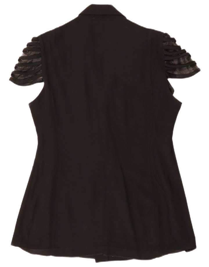 Jachetă vintage pentru femei cu mânecă scurtă, cu 1 nasture, IT 48 XL Acetat negru