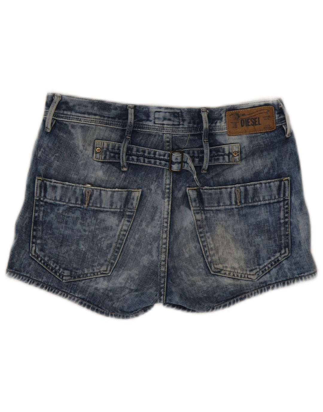 DIESEL Pantaloni scurți din denim pentru femei Acid Wash W25 XS Bumbac albastru