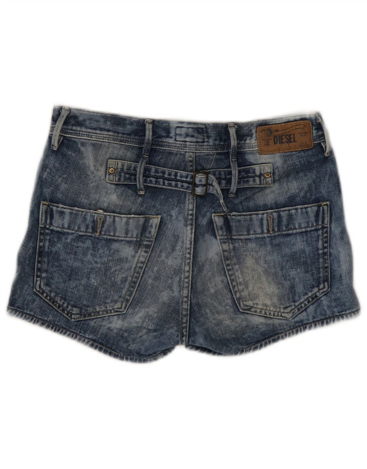 DIESEL Pantaloni scurți din denim pentru femei Acid Wash W25 XS Bumbac albastru